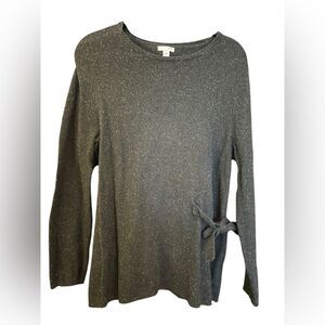 J.Jill Women's Black Sparkle Side Tie Sweater